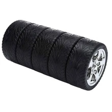 HappyWare Termo de Acero Inoxidable en Forma de Llantas Apiladas - Negro - Ver 2