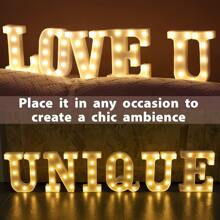 22cm White LED Marquee Alphabet Light Sign, Light Up Home Party Wedding Decoration AZ Letters, 0-9 Arabic Numerals - White - View 2