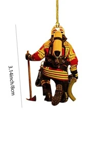 1 Miếng Nhân viên cứu hỏa Hình dạng Vật rủ xuống Đồ trang trí , Thích hợp Đối với Nhà  Đồ trang trí , Nội thất ô tô , Ngày lễ tình nhân , Năm mới , Quà sinh nhật - Màu vàng - Xem 2