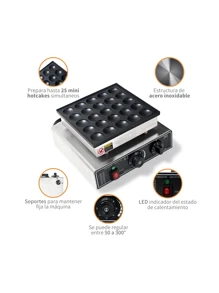 Máquina 25 Mini Hotcakes Eléctrica Industrial Muffin - Negro - Ver 2