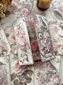 1booklet 30sheets Vintage Garden Animal & Plant Decoration Diy Crafting Paper For Scrapbooking, Card Making And Journaling - Multicolor - View 1