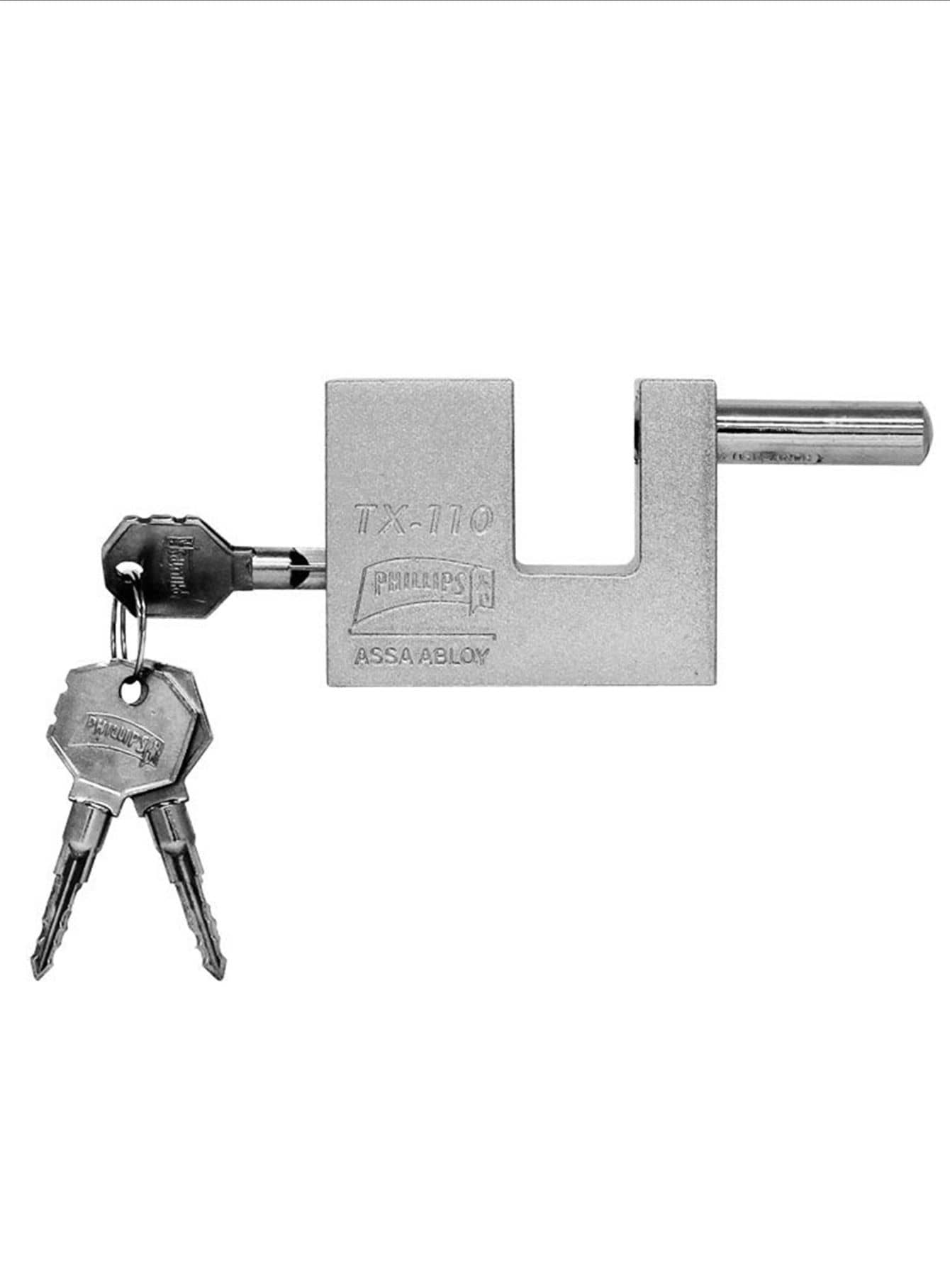 Padlock For Metal Curtain For Business Premises With 3 High Security Keys - Silver - View 1