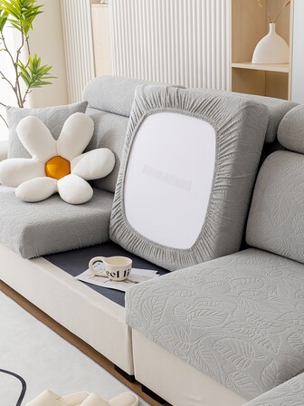 1 Pieza Cubierta De Asiento De Sofá Antideslizante Universal De Peluche Jacquard, Funda Para Sofá Moderna Minimalista A Prueba De Mascotas, Funda De Sofá Elástica De Color Sólido Adecuada Para Sofás Con Forma De L Y De 1 A 4 Asientos (se Venden Por Separado)