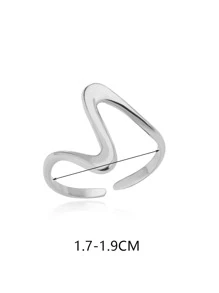 1pc Simple & Fashionable Asymmetrical Shape Stainless Steel Open Ring For Daily Wear (Unisex)