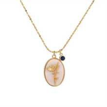1pc Stylish 3d Birthday Flower Shaped Copper Pendant, With Stainless Steel Starry Sky Necklace And Birthstone Charm. Suitable For Women's Daily Wear And Birthday Gift Valentines,Mom,Mother,Mother's Day,Gift