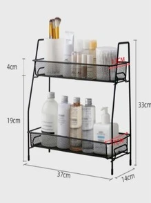 Estante Organizador Anaquel 2 Niveles Baño Cocina Oficina - Negro - Ver 3