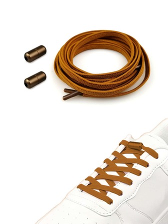 1對彈性網格多彩扣鞋帶,帶金屬膠囊,適用於懶人