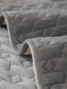 1pc Grey Short Plush Technical Fabric Sofa Cover, Modern Geometric Pattern Simple Style, Year-round Use, Anti-slip And Stain Resistant - Dark Grey - View 6