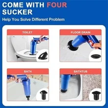 Hand-cranked Drain Snake Auger For Toilet And Sewer, Plumbing Tool - Blue - View 5