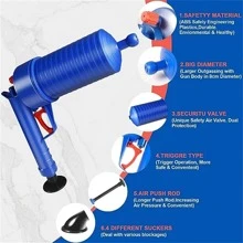 Hand-cranked Drain Snake Auger For Toilet And Sewer, Plumbing Tool - Blue - View 4