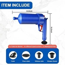 Hand-cranked Drain Snake Auger For Toilet And Sewer, Plumbing Tool - Blue - View 2