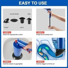 Hand-cranked Drain Snake Auger For Toilet And Sewer, Plumbing Tool - Blue - View 6