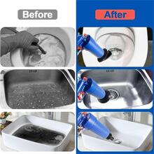 Hand-cranked Drain Snake Auger For Toilet And Sewer, Plumbing Tool - Blue - View 3