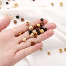 100入套楓葉色木珠,diy珠寶配件散珠,3種尺寸可選 - 巧克力棕 - 查看 5