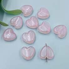 10 件装 17 * 15 毫米亚克力荧光扁平心形珠子项链手链 DIY 手工材料