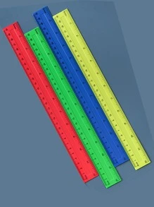 4pcs/Set Back To School Multicolor 30cm Metric Ruler And 11.8 Inch Inches Ruler With High Definition Scale For Study & Office Work,Rulers - Multicolor - View 1