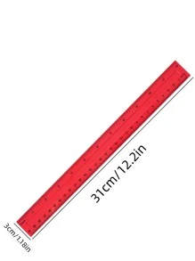 4pcs/Set Back To School Multicolor 30cm Metric Ruler And 11.8 Inch Inches Ruler With High Definition Scale For Study & Office Work,Rulers - Multicolor - View 4
