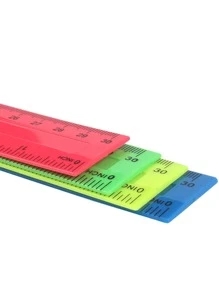 4pcs/Set Back To School Multicolor 30cm Metric Ruler And 11.8 Inch Inches Ruler With High Definition Scale For Study & Office Work,Rulers - Multicolor - View 2