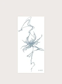 1Sheet Floral Pattern Tattoo Sticker Wrist Body Small Space Tattoo Sticker - Black - View 4