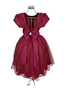 Young Girls Dresses - 酒紅色 - 查看 9