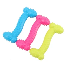 3pcs TPR Bone Shape Dog Toys Bite Resistant Chew Toys Puppy Molar Teeth Cleaning Stick Interactive Teddy Toy Ball Dog Training Pet Supplies Random Color Shipping