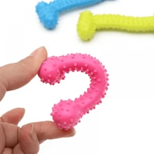 3pcs TPR Bone Shape Dog Toys Bite Resistant Chew Toys Puppy Molar Teeth Cleaning Stick Interactive Teddy Toy Ball Dog Training Pet Supplies Random Color Shipping