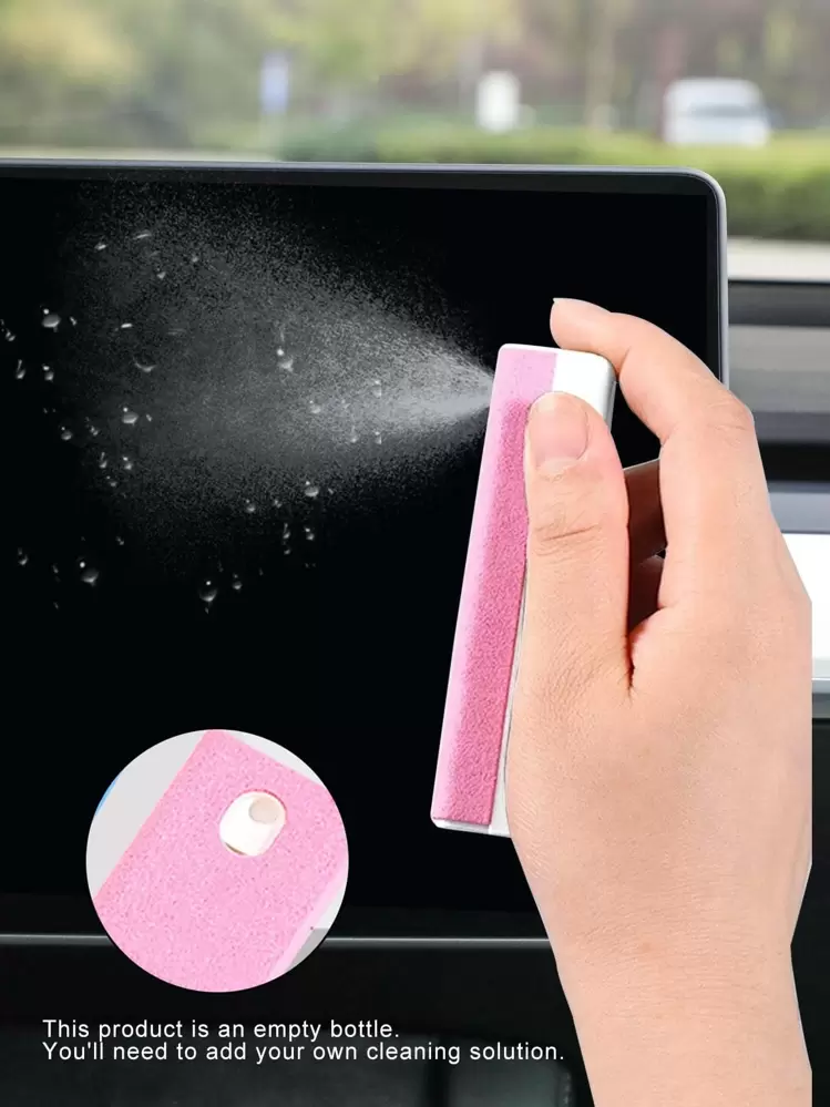 Paño de limpieza de pantalla de coche 2 en 1 y botella de almacenamiento, apto para limpiar pantallas de coche, teléfonos inteligentes, tabletas, computadoras portátiles (botella vacía, sin líquido de limpieza incluido) - Aplicable para pantallas de coche, teléfonos inteligentes, tabletas, computadoras portátiles, accesorios de coche, accesorios de coche para mujeres - Multicolor - Ver 1