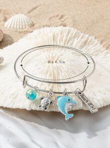 1 件青少年趣味海豚和海龟吊坠手链