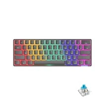DAIDAI STK61 Wireless Pudding Pudding Keycaps Dual Mode Mechanical Keyboard 61 Keys Mixed Light Wireless Keyboard For Office Gaming Wireless Keys Green Axis Mixed Color-Black - Black - View 1