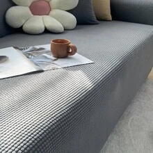 1入組灰色沙發套客廳用極簡滌綸彈力沙發套 - 淺灰色 - 查看 2