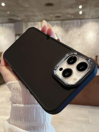 Nytt enfärgat stort håls galvaniserat metallramsfodral lämplig för iPhone 17 Pro Max, Apple 13/16/17/17 Pro/17 Air, 11, X/XR, fallskyddande stort hålsskydd