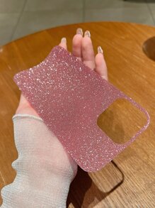 1PC Bling Powder Phone Case With Colorful Card Paper Compatible With Iphone 16 15 14 13 12 11 XS XR X 7 8 Plus Pro Max Waterproof Shockproof Anti-Fall Scratch Resistant - Pink - View 2