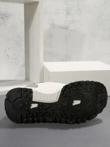 女性拼接繫帶運動鞋帶運動風格跑步,秋天 - 灰色 - 查看 7