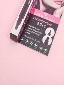 Double-Ended, Fine-Tip Eyeliner With Flower Stamp - Black - View 4