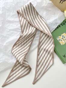 4件套女士浅棕色印花真丝围巾头巾，适合多种场合，如节日和日常佩戴，优雅情人节礼物，发饰，头巾头带，发带，秋冬季度假发带，女士头巾，柔软头巾，情人节礼物 - 彩色 - 查看 4