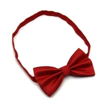 1pc Plaid Pattern Necktie, Men's Solid Color Formal Bow Tie - Red - View 2