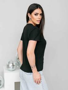 Women T-Shirts - 黑色 - 查看 3
