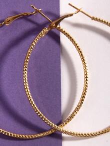 Arracadas Grandes Color Dorado Acero Inoxidable para Mujer - Dorado - Ver 6