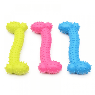 3 pezzi Giocattoli a forma di osso in TPR per cani, giocattoli masticabili resistenti, bastoncini per pulire i denti da cucciolo, giocattoli interattivi a pallina per addestramento di animali domestici, forniture per animali domestici, colore casuale