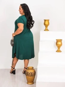 Plus Size Dresses - Dark Green - View 2
