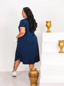 Plus Size Dresses - 藏蓝色 - 查看 2