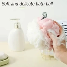 1pc Large Bath Ball Soft Exfoliating Bath Sponge With Double Color Splicing And Bubble Net - Multicolor - View 4