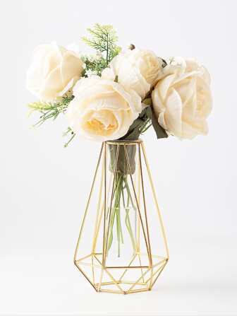 现代简约风格铁制水培花瓶适用于家庭客厅、电视柜、餐桌、办公桌装饰、婚礼装饰、中心装饰、桌面装饰、派对