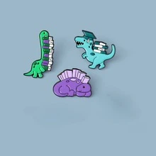 3入組女性可愛恐龍設計鋅合金絲巾扣,鈕扣別針適用於襯衫領子,後背包胸章,日常穿著