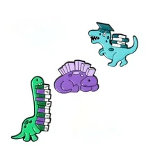 3入組女性可愛恐龍設計鋅合金絲巾扣,鈕扣別針適用於襯衫領子,後背包胸章,日常穿著