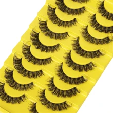 10 Pairs False Eyelashes 6D Super Fluffy Wispy Faux Mink Eyelashes Cat Eye Effect Dramatic Lashes Eyelash Extension Makeup Strip Lashes, Lashes, Eyelashes, Fake Lashes