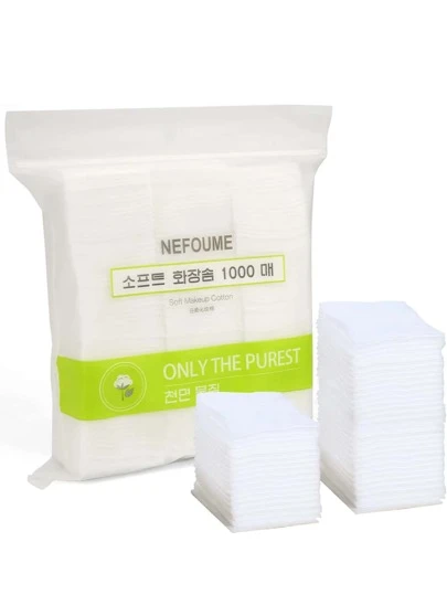 1000 片超薄方形无纺布卸妆湿巾，用于卸妆、指甲油、清洁面部和眼部区域、卸妆棉、护肤品、客厅家居卧室浴室家居装饰、旅行用品、婚礼、派对、生日、送给男士妈妈爸爸朋友的礼物、新年、配饰、有趣的礼品配饰