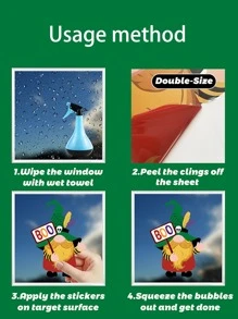 4pcs/set Cartoon Halloween Static Cling Decals - Multicolor - View 6