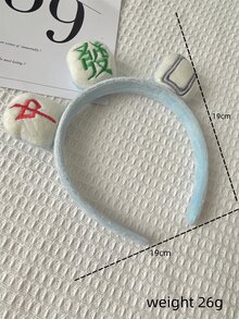 2入組中國風麻將髮箍,適用於化妝、敷臉、洗臉 - 彩色 - 查看 4