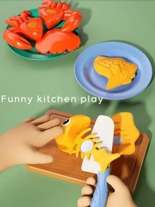 32 件儿童角色扮演水果蔬菜切菜套装，颜色随机
